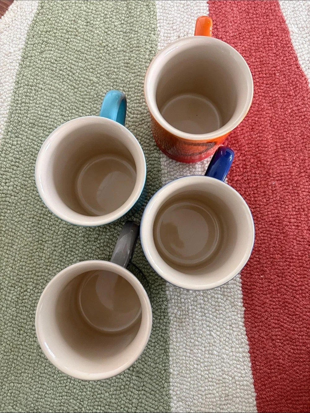Le Creuset 400ml Coffee Mugs - Set of 4 Indigo, Flame, Flint, Caribbean